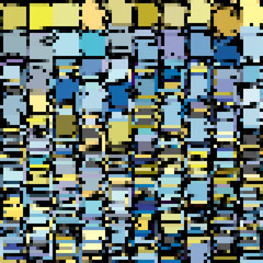 abstract pixel background in blue yellow purple