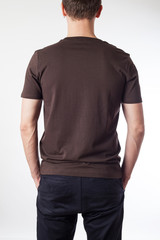 Brown t-shirt template ready for your graphic design.