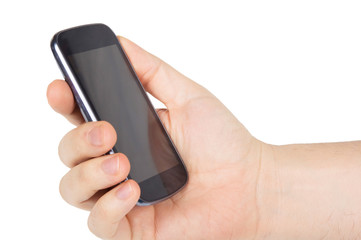 hand holding a mobile phone