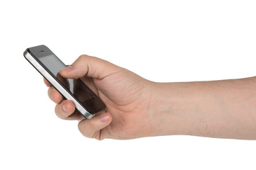 hand holding a mobile phone