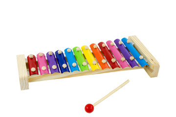 Xylophone toy isolated on a white background