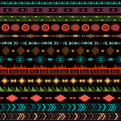 Seamless pattern with tribal motifs