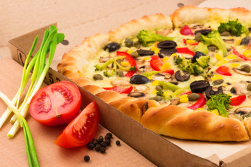 Pizza with ingredients