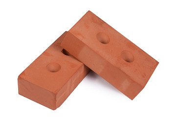 Red building brick isolated on white