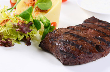 Liver with mashed potatoes and spinach
