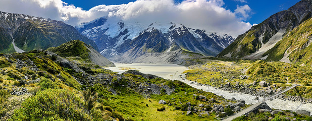 View over Hooker Valley, Mount Cook National Park - New Zealand