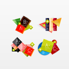 Set of modern geometric infographic web layouts