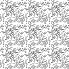 Floral doodles pattern