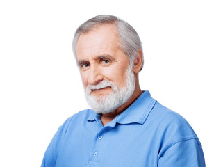 Closeup portrait of a smiling senior