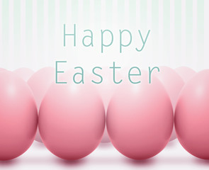 Easter card with pink eggs