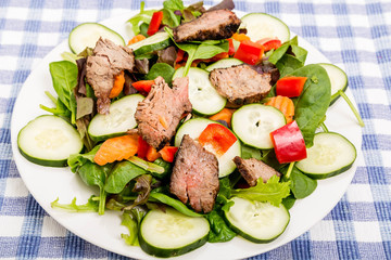 Steak on Fresh Salad