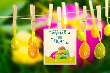Composite image of easter  egg hunt graphic
