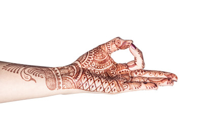 Meditation mudra with henna