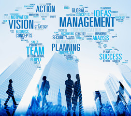 Management Vision Action Planning Success Team Business Concept