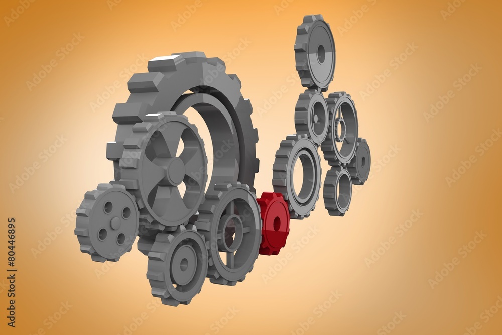Poster Composite image of cogs and wheels