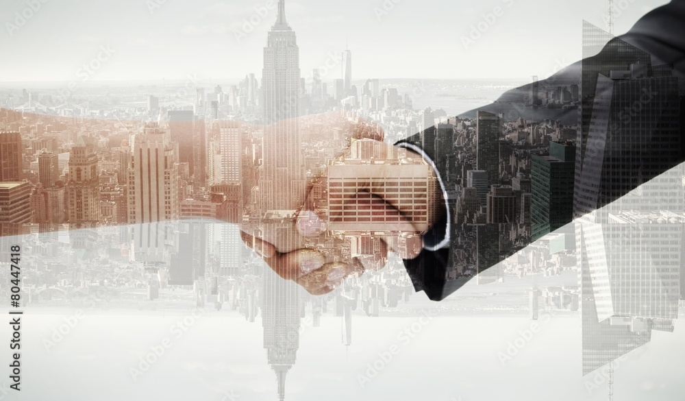Aufkleber composite image of close up of a handshake