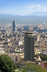 Fototapeta premium Spain. Barcelona. The top view on a city