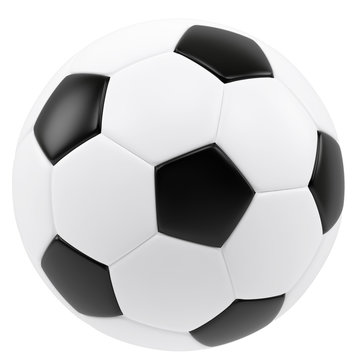 Soccer ball isolated on white background. 3d illustration high r