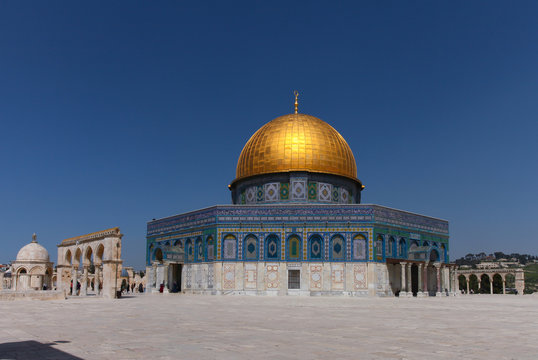 The Dom of Rock on the Temple Mount in the Old City of Jerusalem