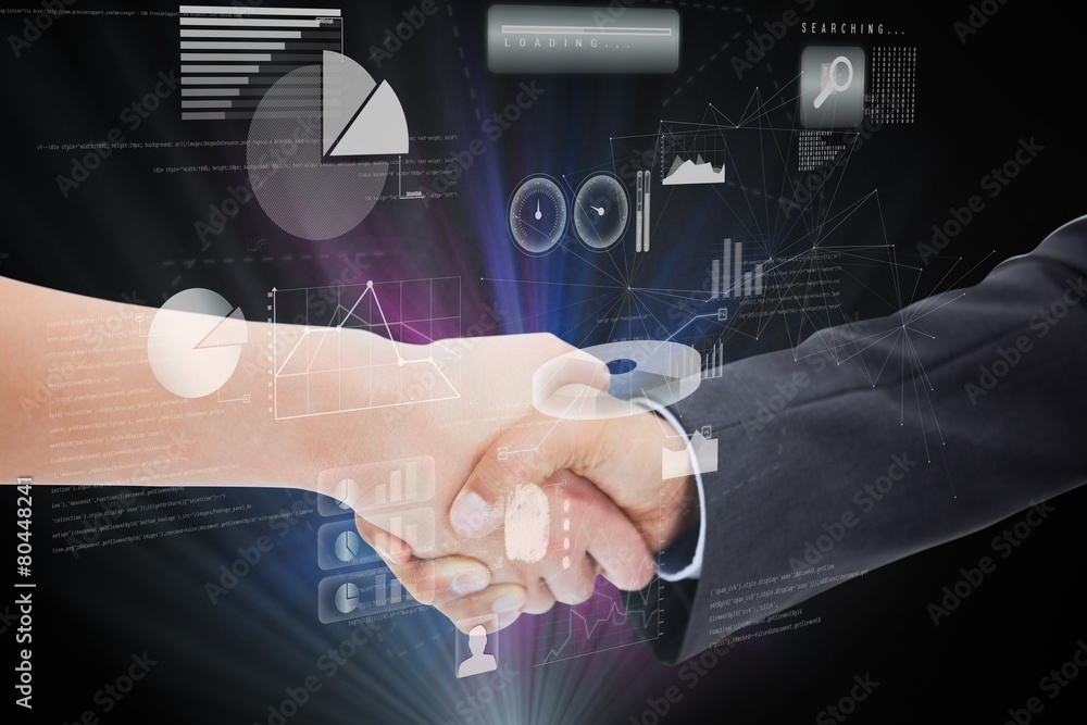 Poster Composite image of close up of a handshake