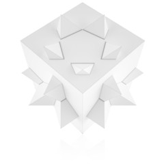 Obraz premium Balancing 3d cube with cusps for design. 3d illustration