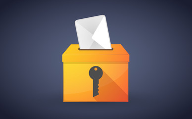 Ballot box with a vote and a key