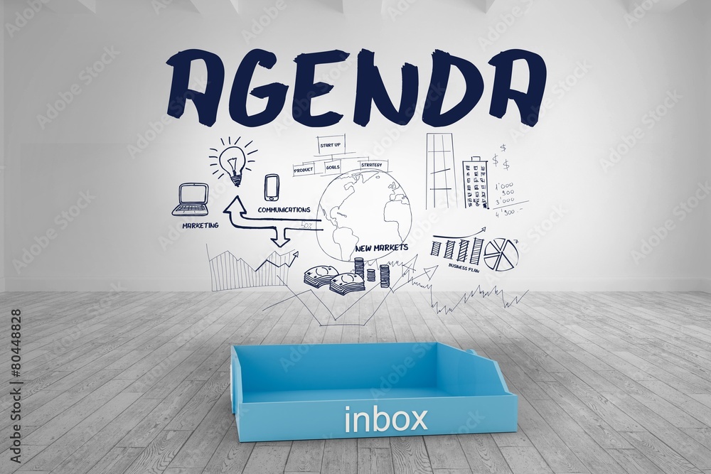 Poster Composite image of blue inbox