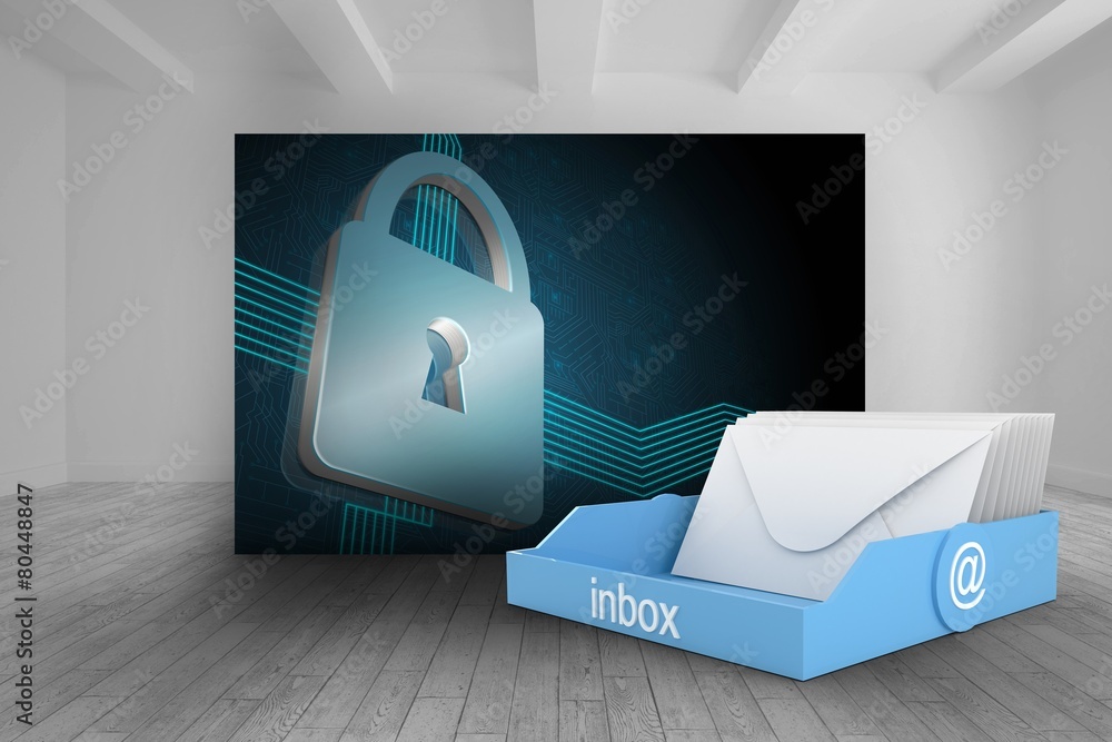 Aufkleber Composite image of blue inbox