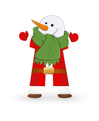 Snowman in Santa Costume