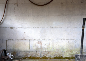 Old white cement wall