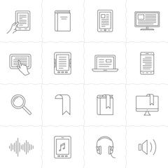 E-book and audio books icons