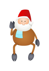 Funny Reindeer Santa Cartoon