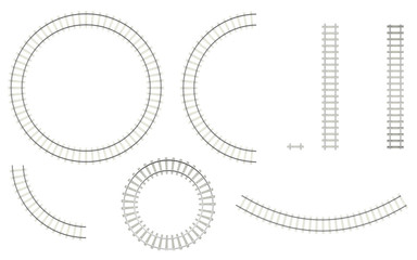 Set railways, isolated on a white background, create your image