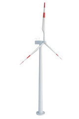 Wind turbine isolated on white background