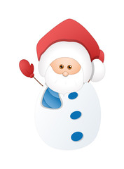 Happy Cute Small Snowman Santa