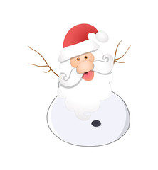 Santa Snowman Character Drawing