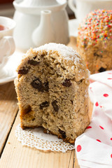 Traditional Easter bread - kulich with raisins and poppy seeds