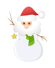 Santa Face on Snowman Body