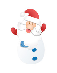Cute Happy Snowman Santa