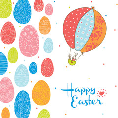 Happy Easter. Vector postcard.