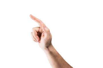 pointing hand on white background