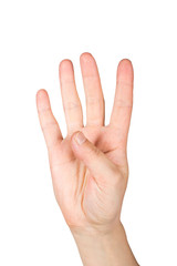 hand showing four fingers