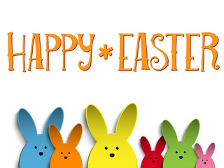 Obraz na płótnie Canvas Happy Easter Rabbit Bunny Colors