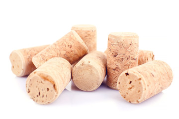 Wine corks isolated on white