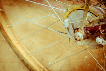 old bicycle wheel