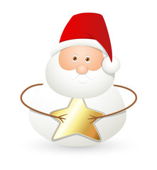 Santa Holding Gold Star