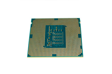 Modern 22 nm cpu computer chip isolated on white