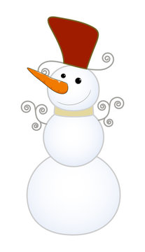 Happy Snowman Character