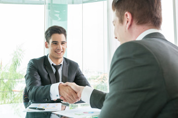 Businessman shaking hand, business situation
