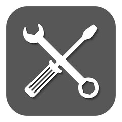 The wrench and screwdriver icon. Settings symbol